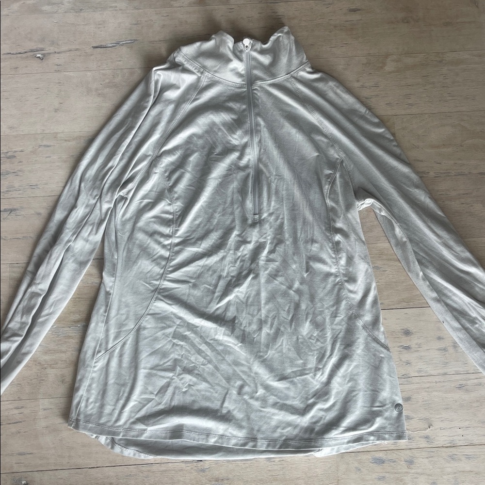 Apana Light Gray Zip-Up Pullover